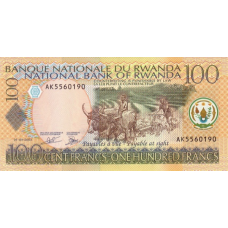 P29b Rwanda 100 Francs Year 2003 (2 Langueges)